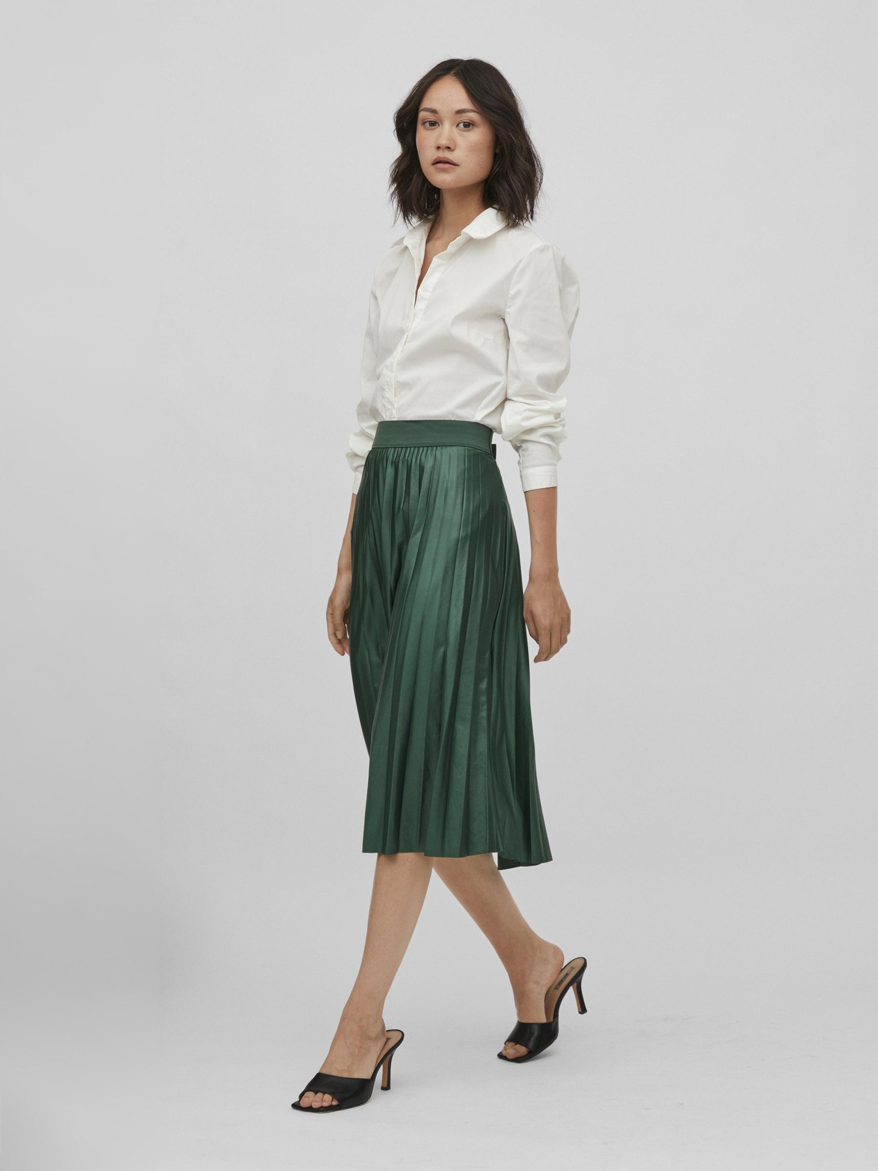 PETITE PLEATED SKIRT Green VILA