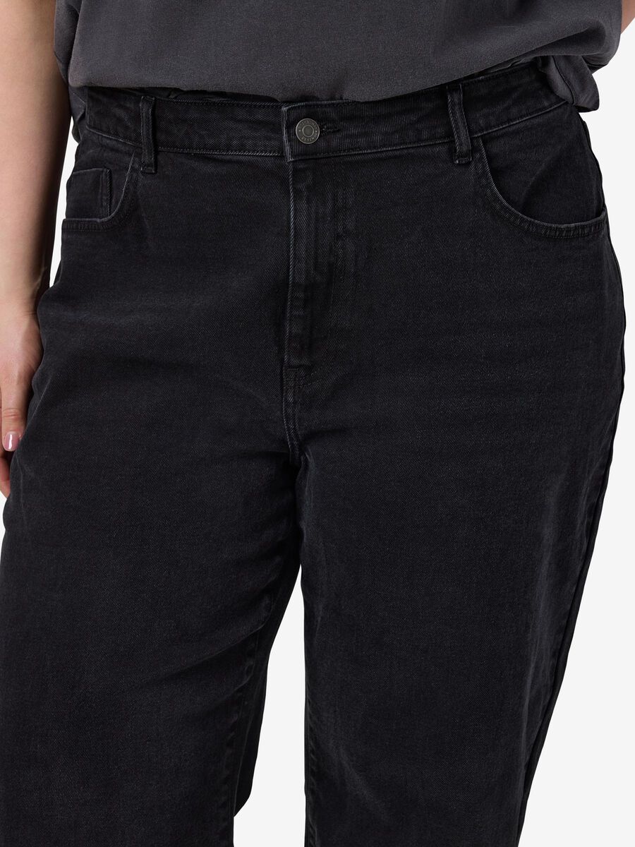 Noisy May CURVE NMYOLANDA STRAIGHT FIT JEANS, Black Denim, highres - 27035832_BlackDenim_004.jpg