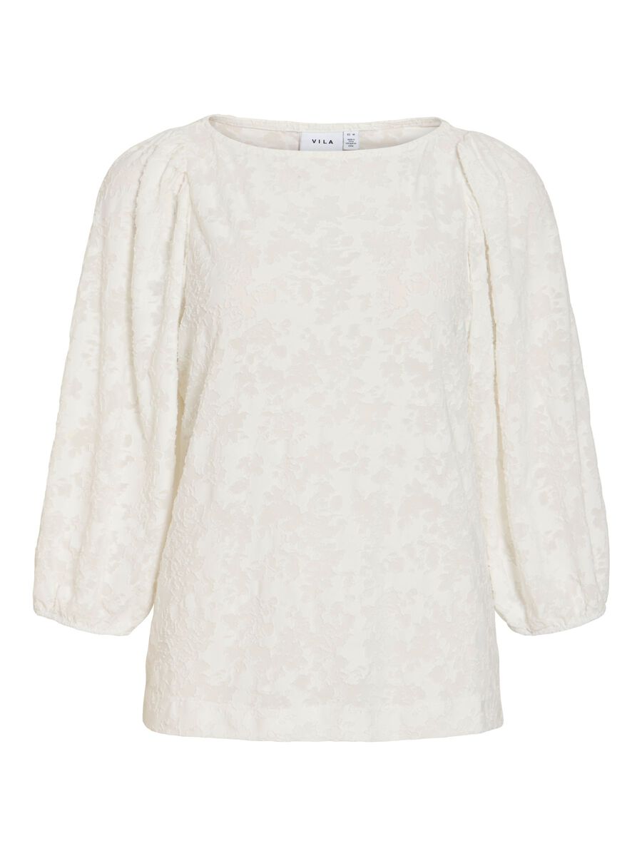 Product carousel image - VICAPERA BOATNECK 3/4 SLEEVED TOP, Snow White | 1