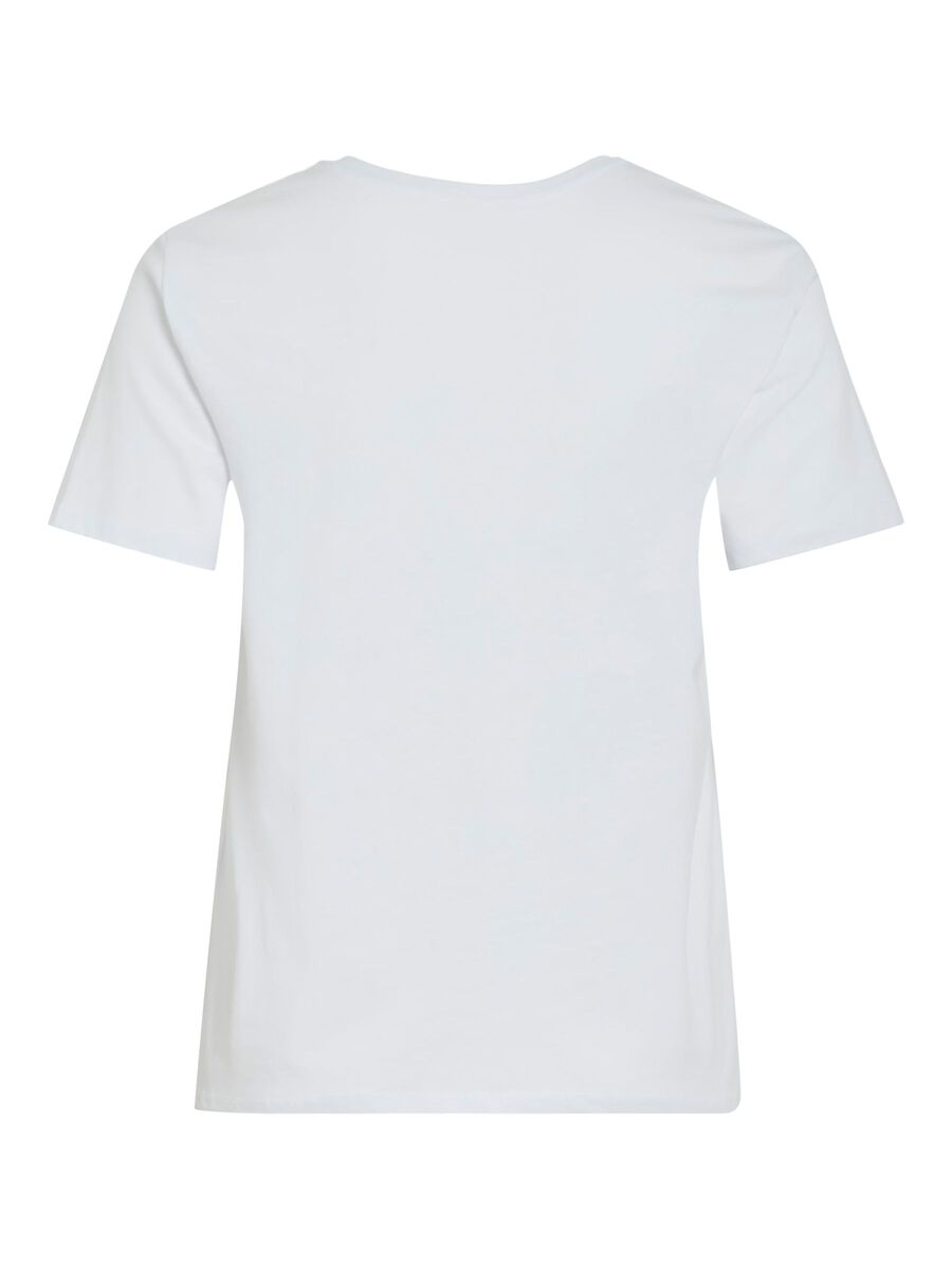 VILA VIAMUR COTTON SHORT-SLEEVED T-SHIRT, Optical Snow, highres - 14111208_OpticalSnow_1229637_002.jpg