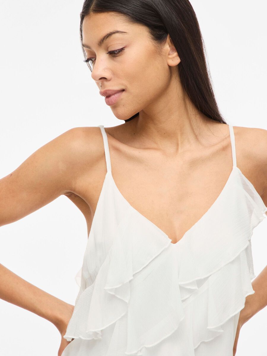 Carousel image - VILUNA V-NECK STRAP TOP, Snow White | 3