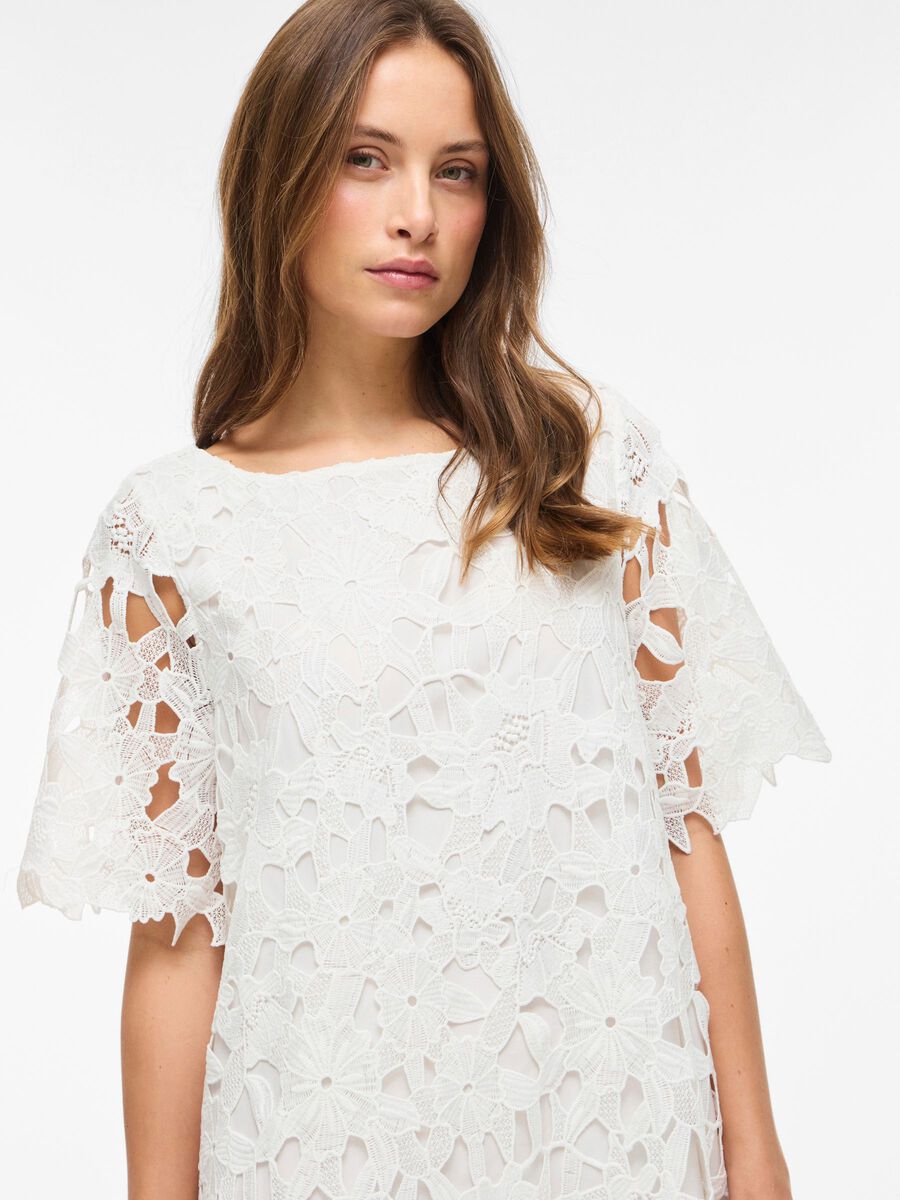 Carousel image - VISIENNA LACE SHORT DRESS, Cloud Dancer | 3
