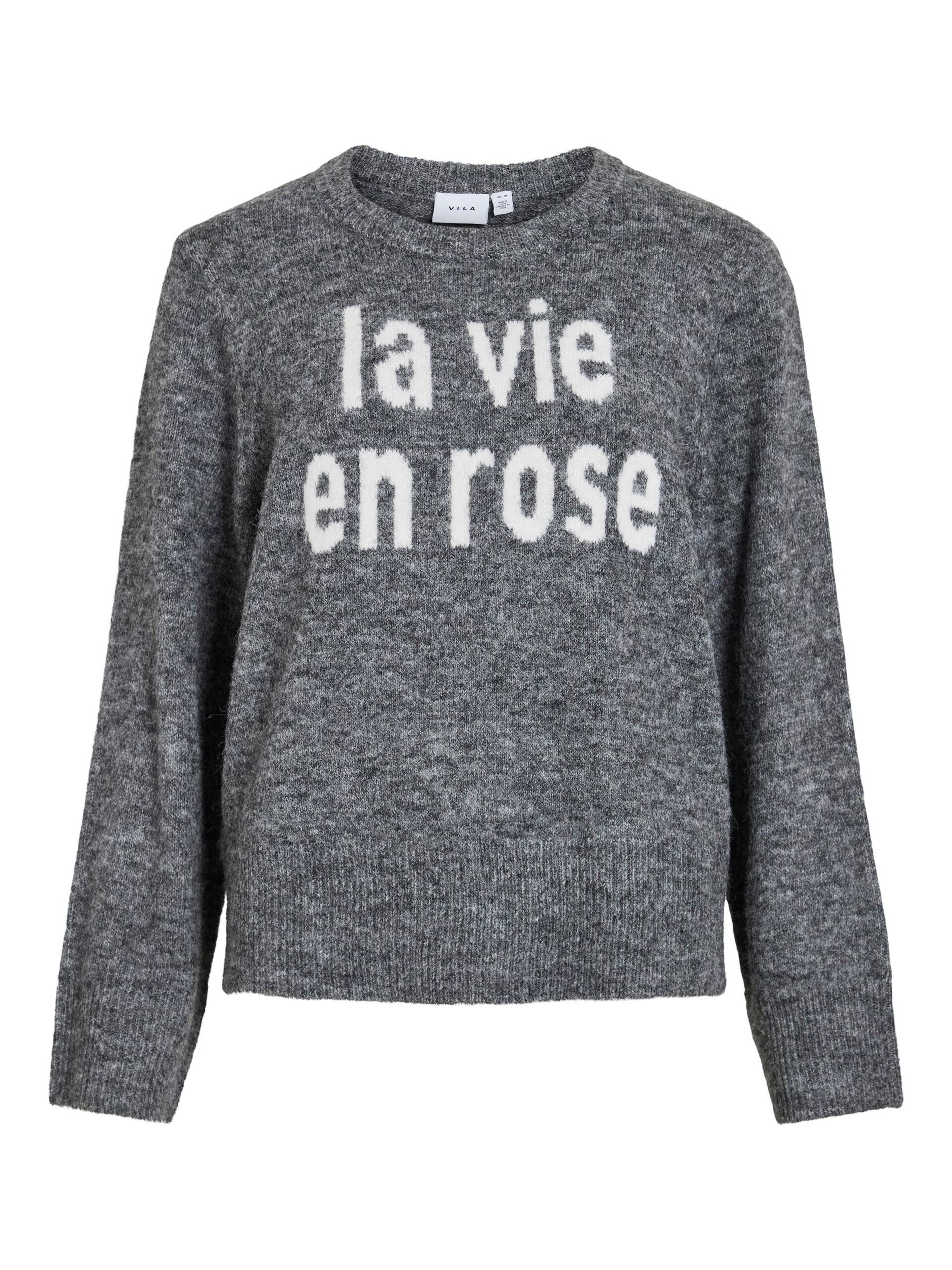 Carousel image - VIMELIE RUNDHALS STRICKPULLOVER, Medium Grey Melange | 5