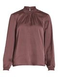 Vila SMOCK HALSUDSKÆRING LANGÆRMET BLUSE, Rose Brown, highres - 14083477_RoseBrown_001.jpg