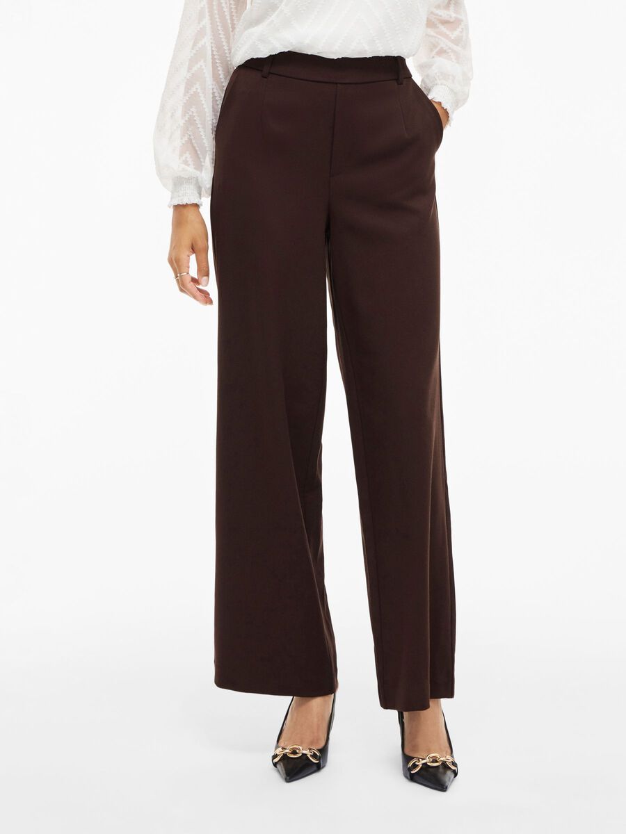 Carousel image - VIVARONE HIGH WAIST WIDE-LEG TROUSERS, Coffee Bean | 1