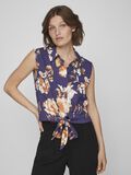 Vila FRONT KNOT SLEEVELESS SHIRT, Navy Blazer, highres - 14090770_NavyBlazer_1074637_007.jpg