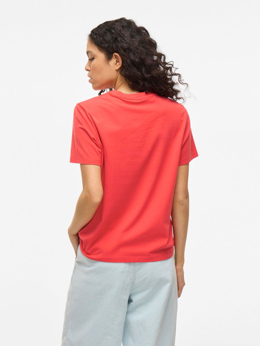 VILA VINORA ROUND NECK T-SHIRT, Poppy Red, highres - 14103448_PoppyRed_004.jpg