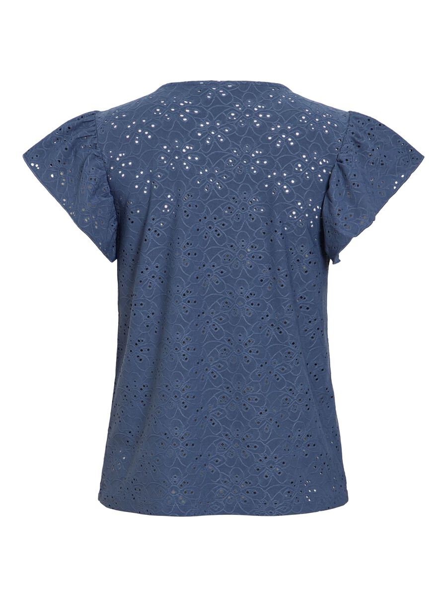 Carousel image - VIKAWA ROUND NECK SHORT SLEEVED TOP, Vintage Indigo | 6