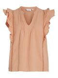 VILA RUFFLE SHORT SLEEVED TOP, Shell Coral, highres - 14093835_ShellCoral_001.jpg