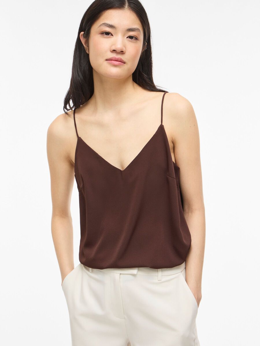 Carousel image - VIMATHILDE V-HALS TOP MET BANDJES, Coffee Bean | 5