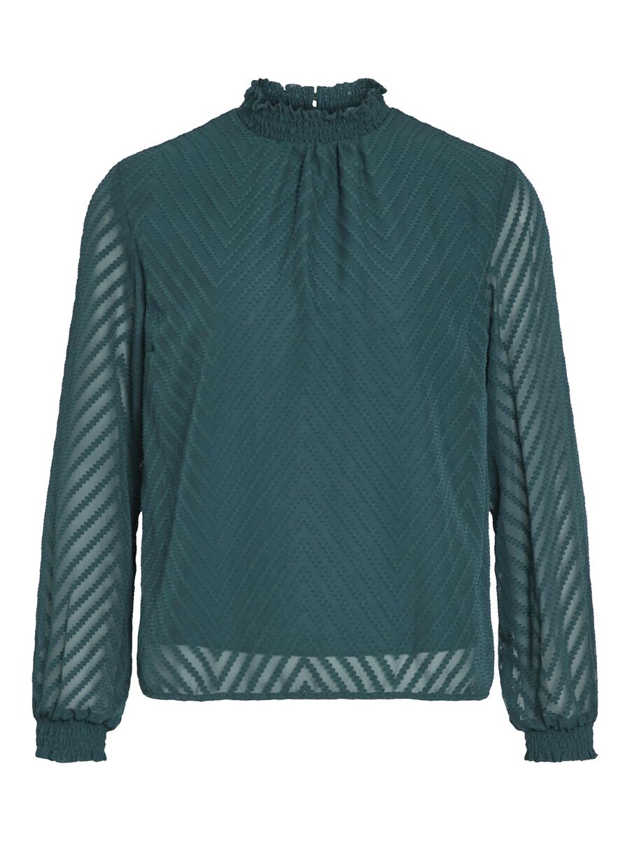 VILA HOGE KRAAG SHIRT MET LANGE MOUWEN, Ponderosa Pine, highres - 14103234_PonderosaPine_001.jpg