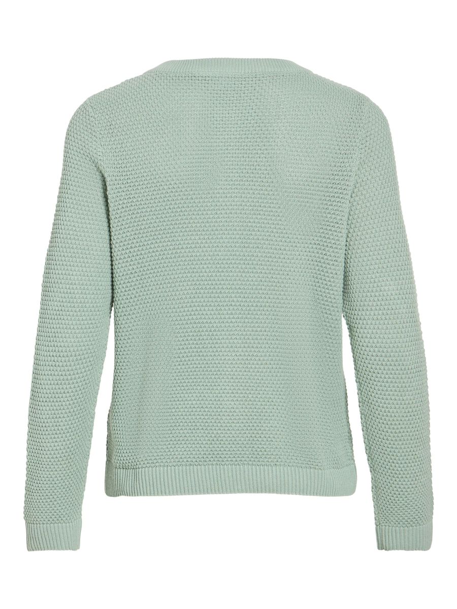 Product carousel image - VIDALO RUND HALS STRIKKET CARDIGAN, Blue Surf | 2