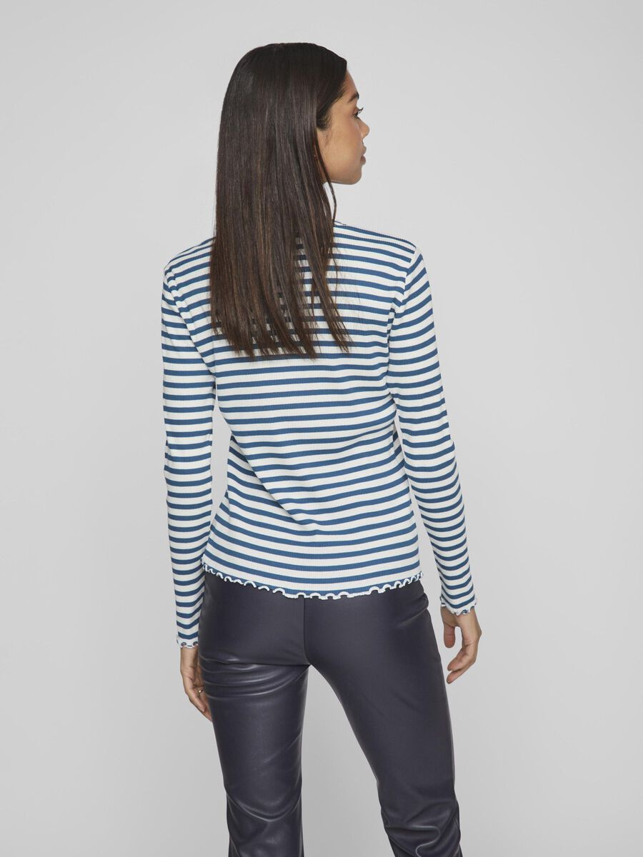 Vila RIBBED LONG SLEEVED TOP, Moroccan Blue, highres - 14084649_MoroccanBlue_1040668_004.jpg