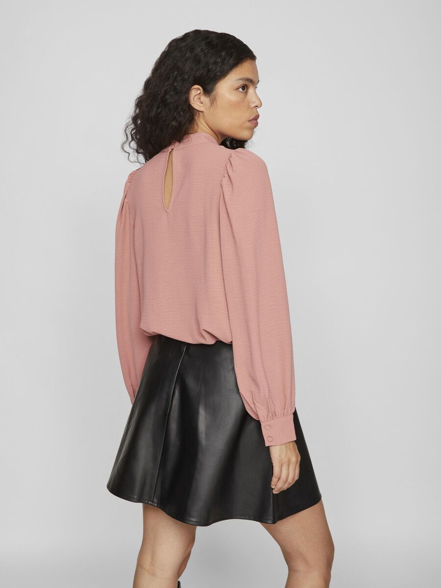 VILA HIGH NECK LONG SLEEVED BLOUSE, Old Rose, highres - 14104001_OldRose_004.jpg