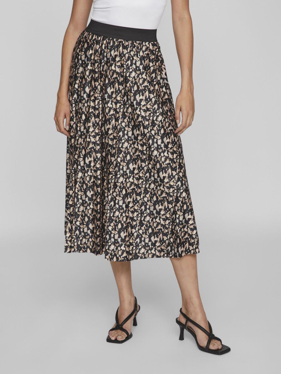 VILA VINITBAN PLEATED MIDI SKIRT, Black, highres - 14068477_Black_1077352_003.jpg
