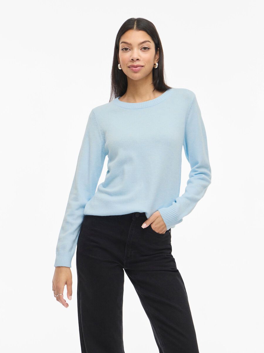 Product carousel image - VIRIL ROUND NECK KNITTED PULLOVER, Nantucket Breeze | 1