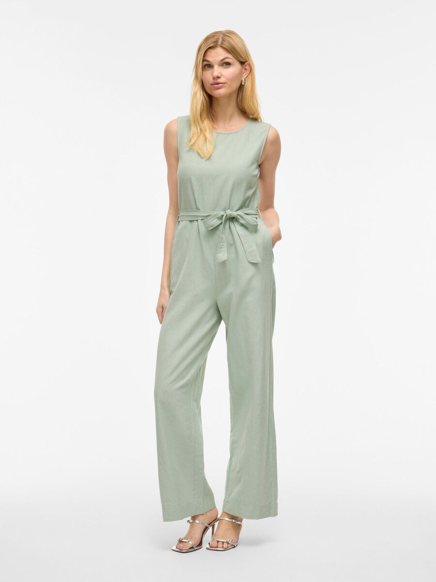 VILA VIPRISILLA ÄRMELLOSER JUMPSUIT, Silt Green, highres - 14104792_SiltGreen_003.jpg