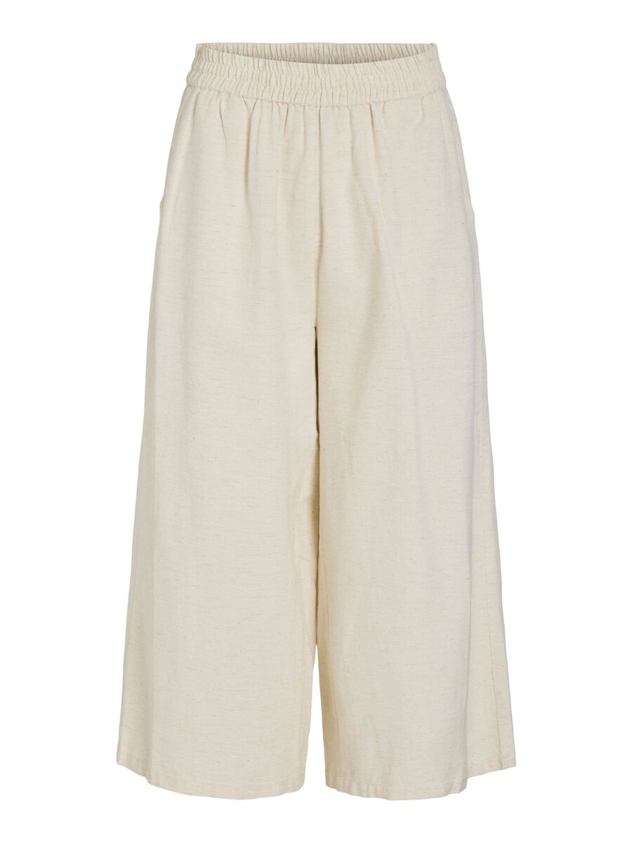 VILA HIGH WAIST CROPPED TROUSERS, Super Light Natural Melan, highres - 14096234_SuperLightNaturalMelan_001.jpg