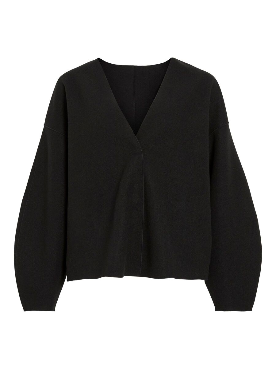 VILA VIJUICE V-NECK JACKET, Black, highres - 14101198_Black_001.jpg