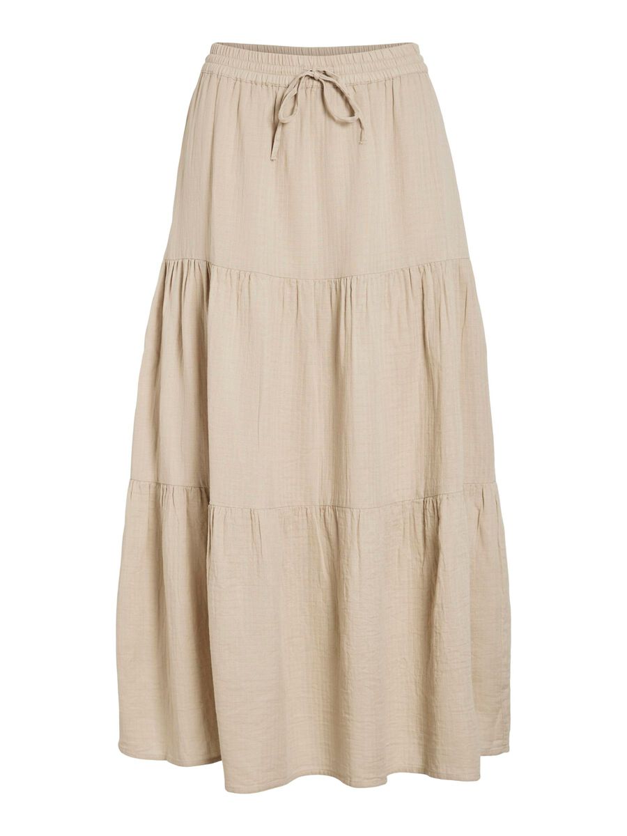 VILA VILANIA COTTON MAXI SKIRT, Feather Gray, highres - 14105428_FeatherGray_001.jpg