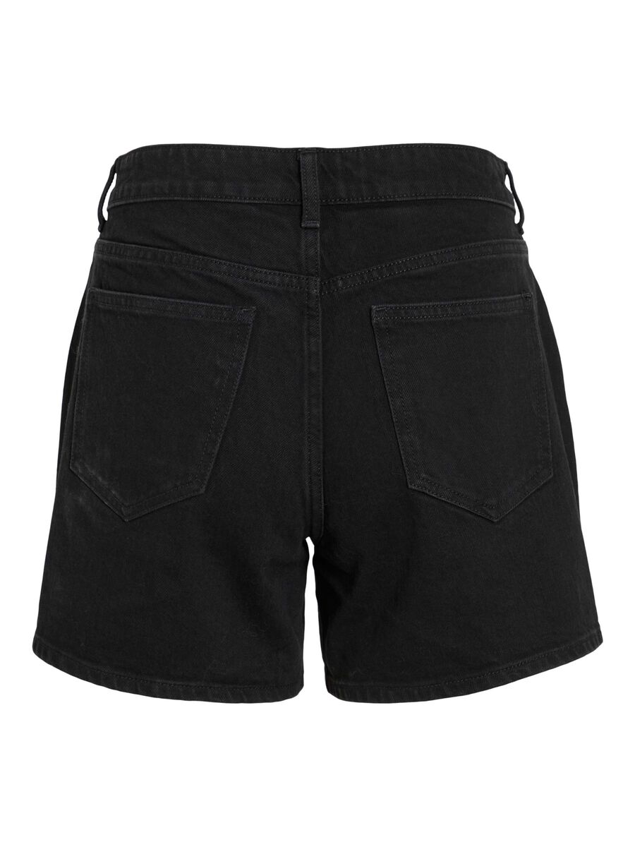 VILA VIJAF MID-WAIST JEANSSHORTS, Black Denim, highres - 14111887_BlackDenim_1233478_002.jpg