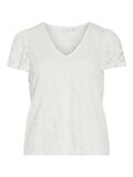 VILA VISTASIA V-NECK SHORT SLEEVED TOP, Snow White, highres - 14111231_SnowWhite_001.jpg