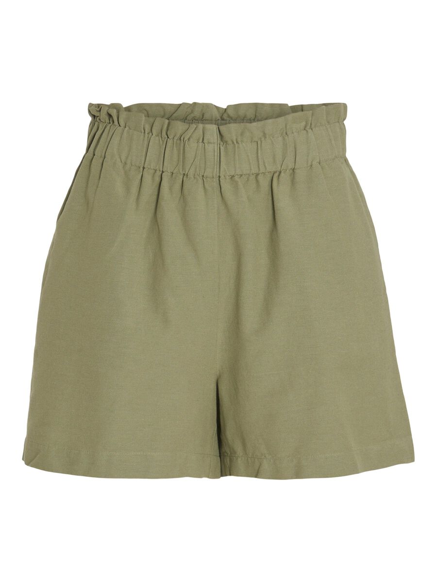 VILA PAPERBAG SHORTS, Oil Green, highres - 14096271_OilGreen_001.jpg