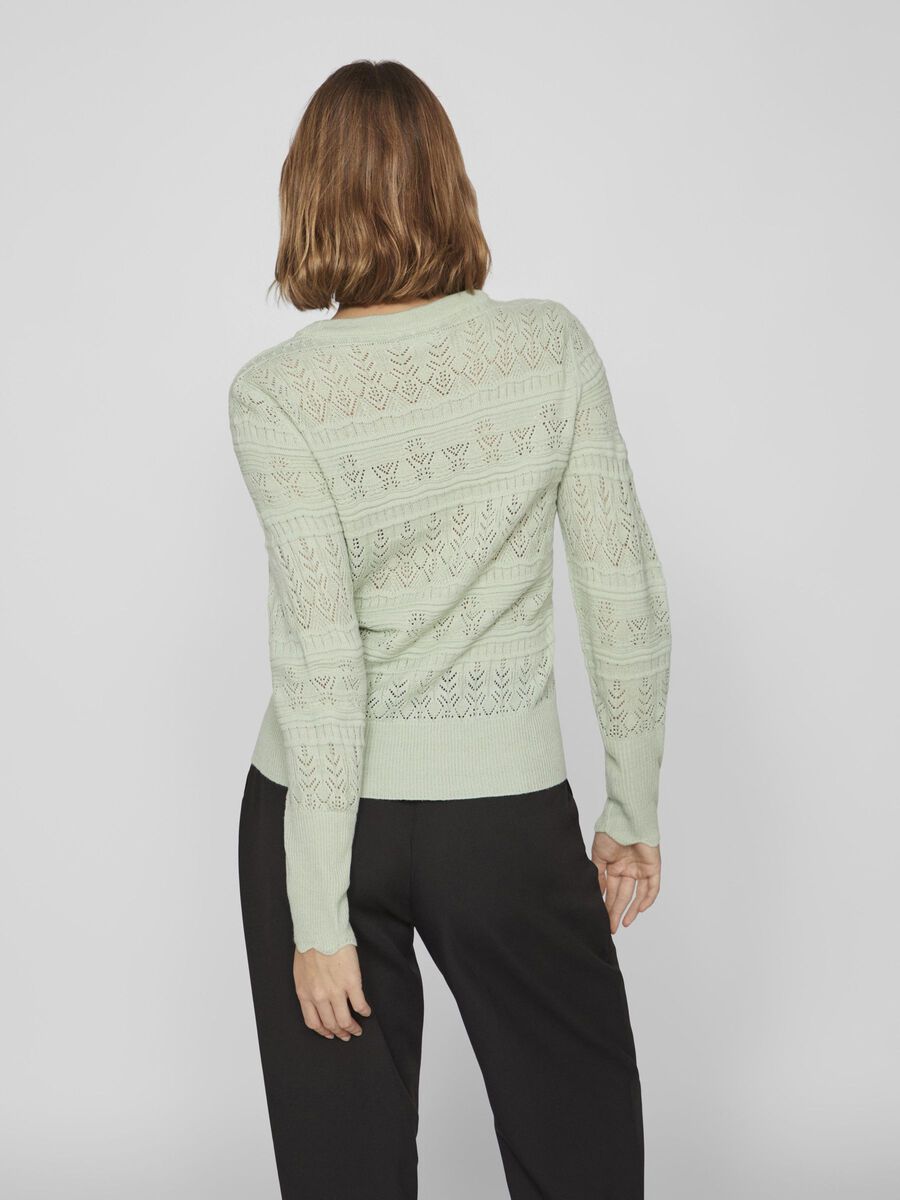 Vila DETAILED KNITTED PULLOVER, Cameo Green, highres - 14094027_CameoGreen_004.jpg