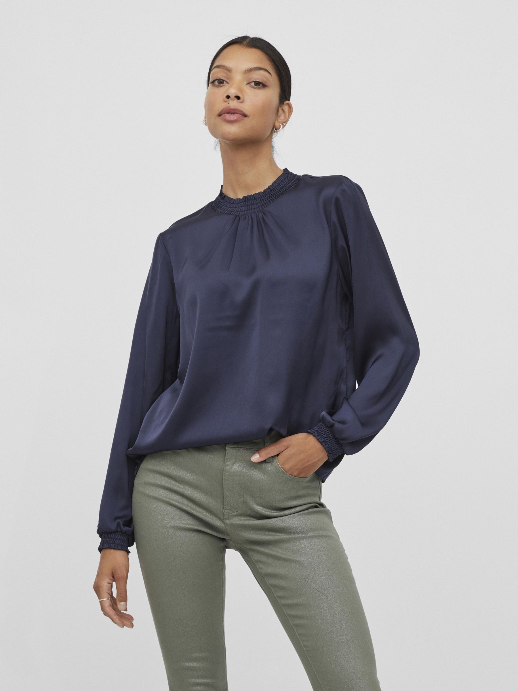 Navy smock top deals