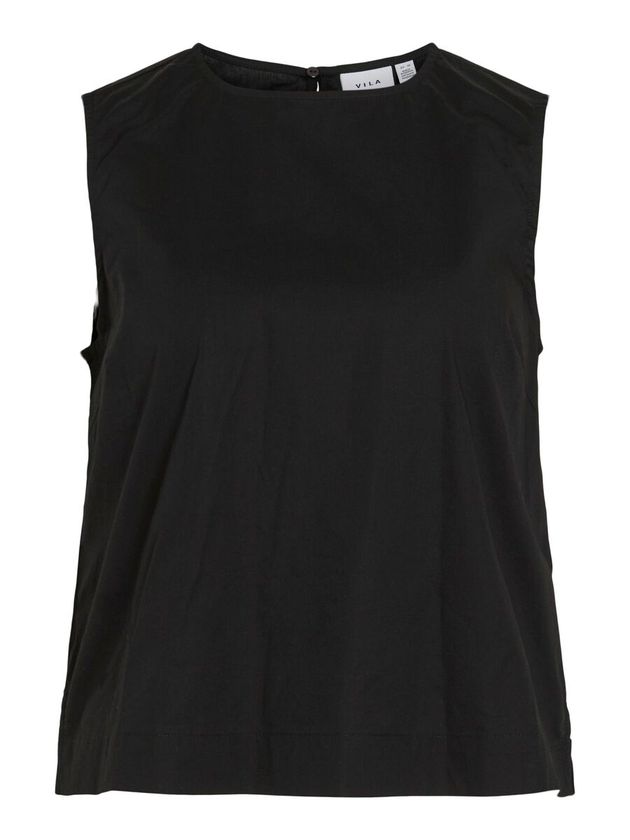 Product carousel image - VIVALENCIA ROUND NECK SLEEVELESS TOP, Black Beauty | 2
