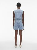 VILA HIGH WAIST DENIM SHORTS, Light Blue Denim, highres - 14105763_LightBlueDenim_004.jpg