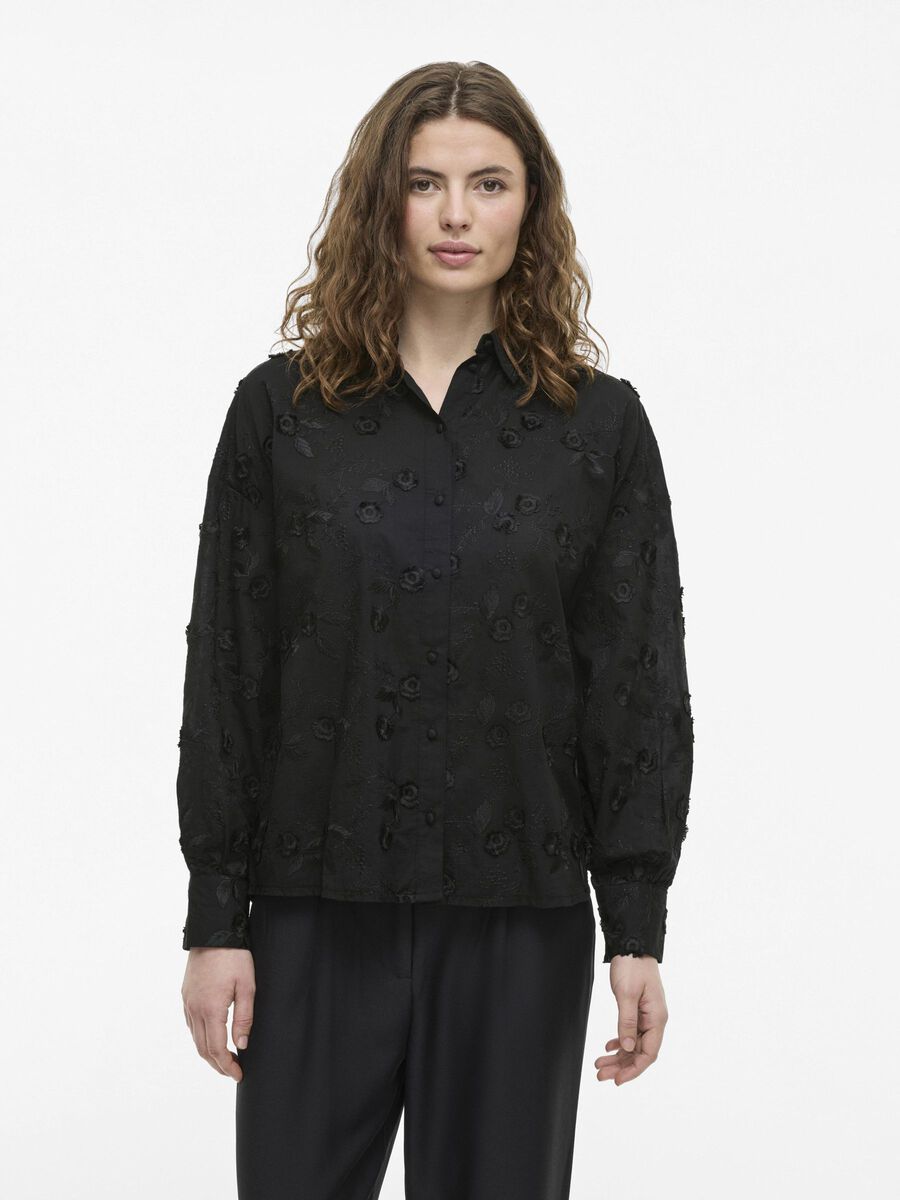 VILA LONG SLEEVED SHIRT, Black Beauty, highres - 14105226_BlackBeauty_003.jpg