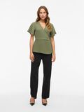 VILA VILOVIE SHORT SLEEVED WRAP TOP, Four Leaf Clover, highres - 14111195_FourLeafClover_005.jpg