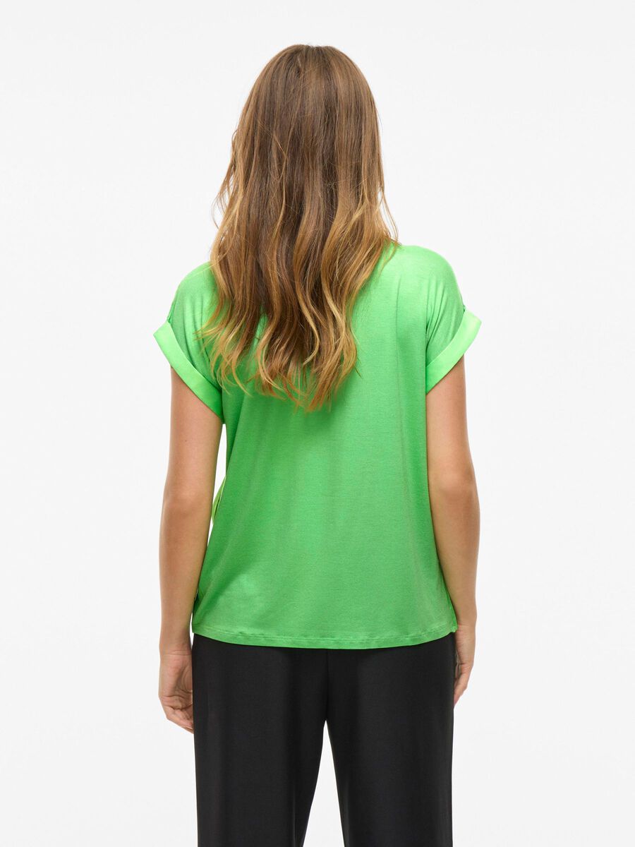VILA VIELLETTE SHORT SLEEVED TOP, Summer Green, highres - 14059563_SummerGreen_004.jpg