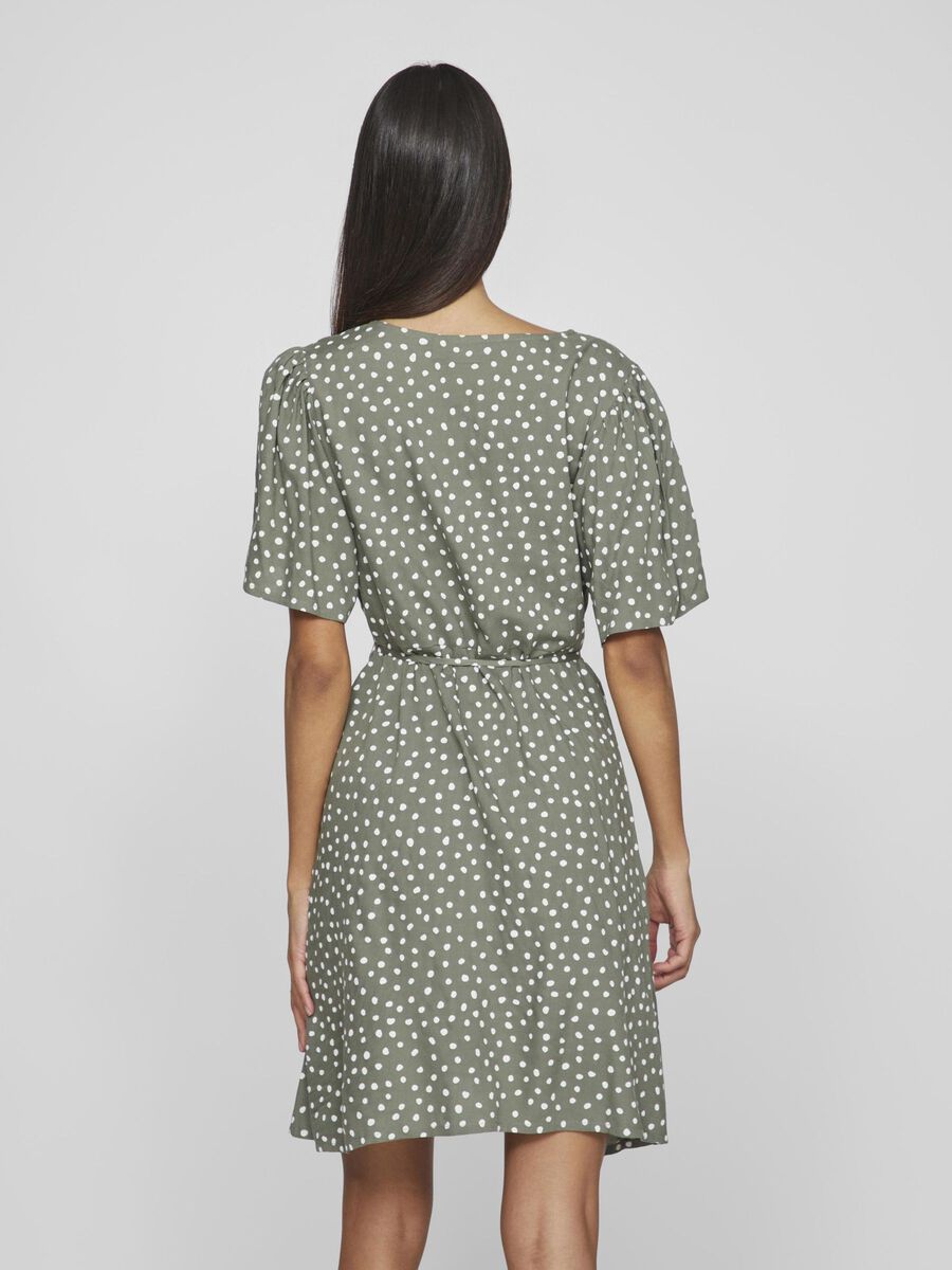 VILA SHORT SLEEVED SHORT DRESS, Laurel Wreath, highres - 14103259_LaurelWreath_1156779_004.jpg