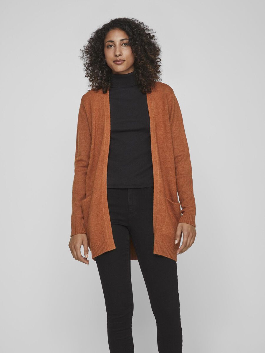 Vila BASIC KNITTED CARDIGAN, Caramel Café, highres - 14044041_CaramelCaf_958891_003.jpg