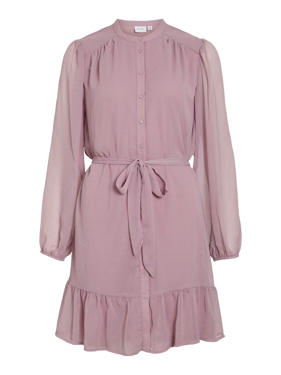 VILA VIFALIA LONG SLEEVED SHORT DRESS, Toadstool, highres - 14107607_Toadstool_001.jpg