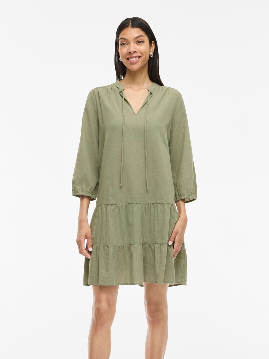 VILA VIPETRA - MANCHES 3/4 ROBE COURTE, Oil Green, highres - 14109524_OilGreen_003.jpg