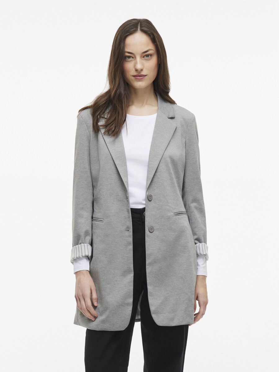 VILA LONG JERSEY BLAZER, Light Grey Melange, highres - 14109501_LightGreyMelange_003.jpg