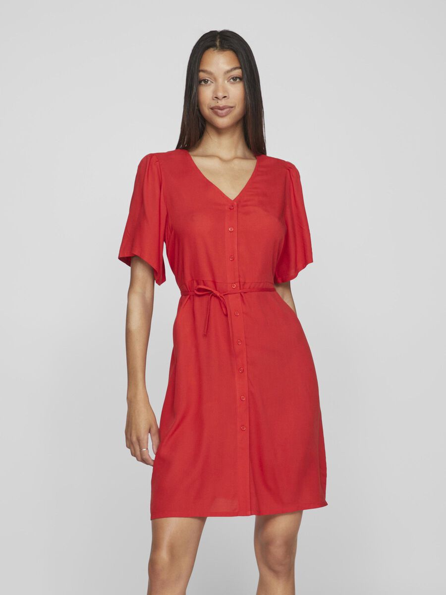VILA SHORT SLEEVED SHORT DRESS, Mars Red, highres - 14103259_MarsRed_003.jpg