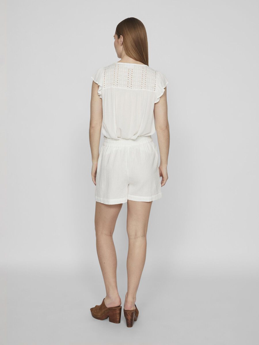 VILA HIGH WAIST COTTON SHORTS, Cloud Dancer, highres - 14089489_CloudDancer_004.jpg