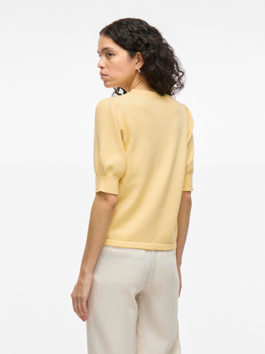VILA VIRIL SHORT SLEEVED KNITTED TOP, Golden Haze, highres - 14105306_GoldenHaze_1182641_004.jpg