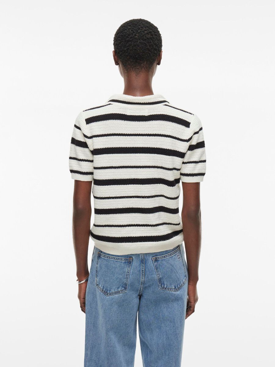 VILA SHORT SLEEVED KNITTED TOP, Birch, highres - 14105934_Birch_1176306_004.jpg
