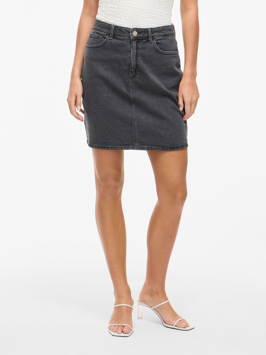 VILA SHORT DENIM SKIRT, Grey Denim, highres - 14084735_GreyDenim_003.jpg
