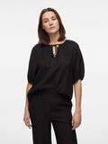 VILA TIE-NECK SHORT SLEEVED TOP, Black Beauty, highres - 14102609_BlackBeauty_003.jpg