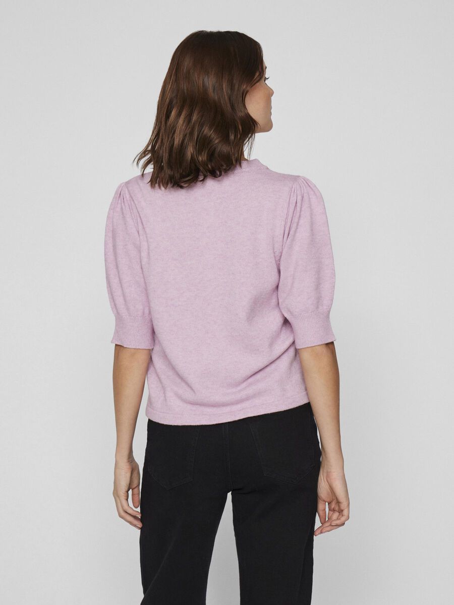 VILA VIRIL SHORT SLEEVED KNITTED TOP, Winsome Orchid, highres - 14105306_WinsomeOrchid_1173255_004.jpg