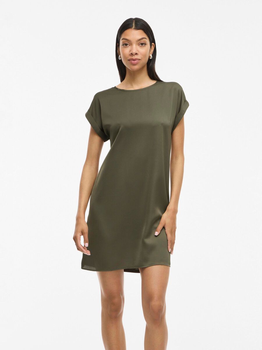 VILA SHORT SLEEVED SHORT DRESS, Dusty Olive, highres - 14109618_DustyOlive_003.jpg