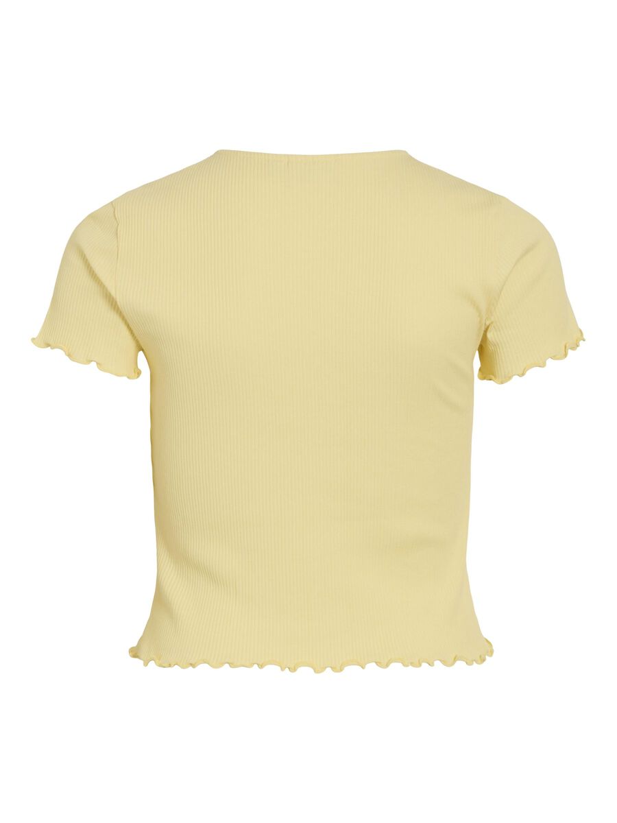 VILA KNAPPET TOP MED KORTE ÆRMER, Pale Banana, highres - 14105092_PaleBanana_002.jpg
