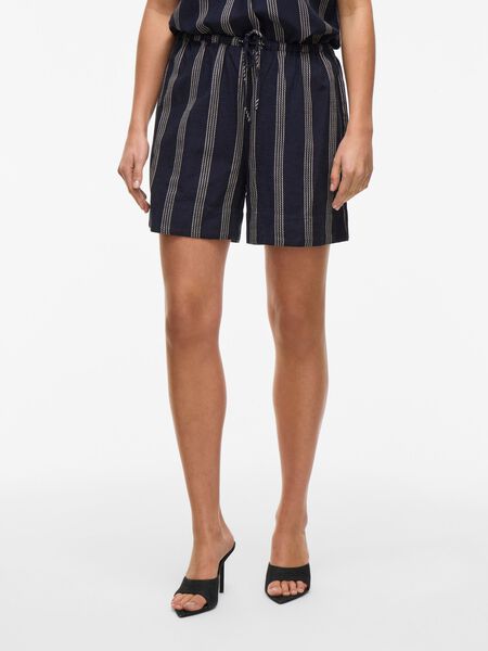 VILA VIPRISILLA MID-WAIST SHORTS, Navy Blazer, highres - 14105083_NavyBlazer_1191677_003.jpg