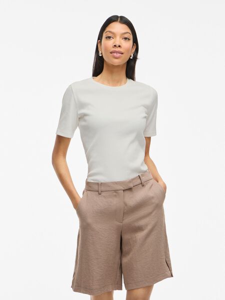 VILA VISOLA ROUND NECK SHORT SLEEVED TOP, Snow White, highres - 14101758_SnowWhite_003.jpg